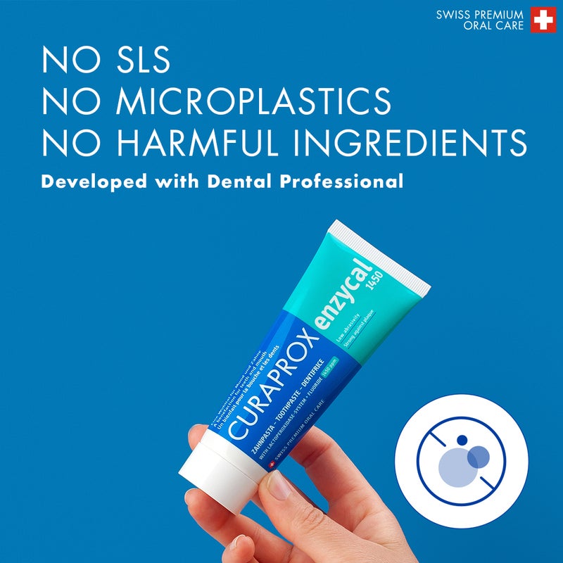 CURAPROX Enzycal 1450 Toothpaste | Protects Against Decay & Plaque | Gentle Oral Care with Mild Mint Flavor | Made in Switzerland - Image 4